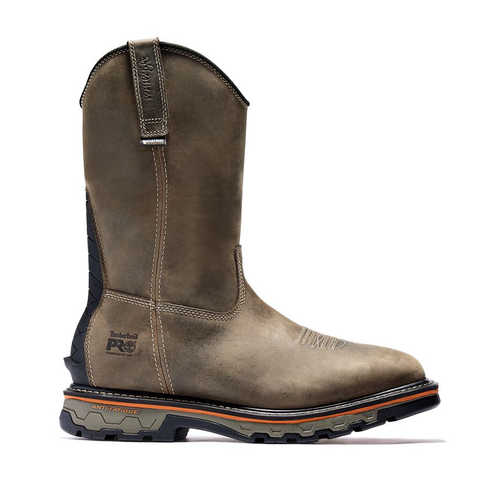 Botas Pro Timberland Hombre Pro True Grit Waterproof Soft-Toe Pull-On Marrones - Chile ZYL-953648